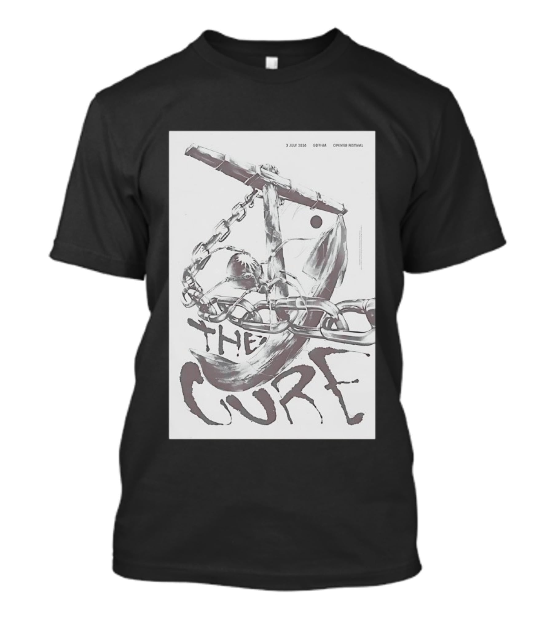 The Cure Gdynia Open'er Festival July 3 2026 Chained Figure Concert T-Shirt