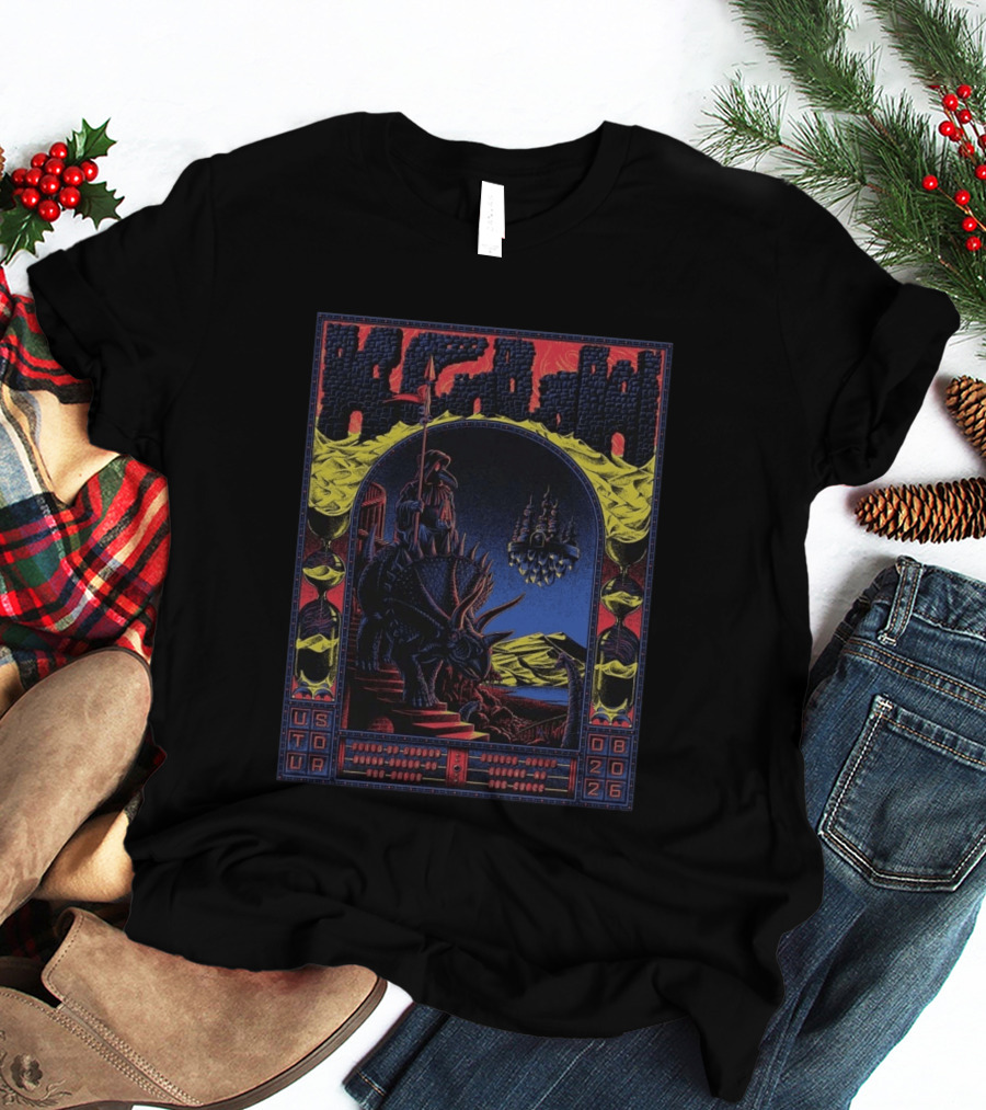 King Gizzard And The Lizard Wizard US Tour 2026 Dinosaur Knight Fantasy Bueno Vista Queens August T-Shirt