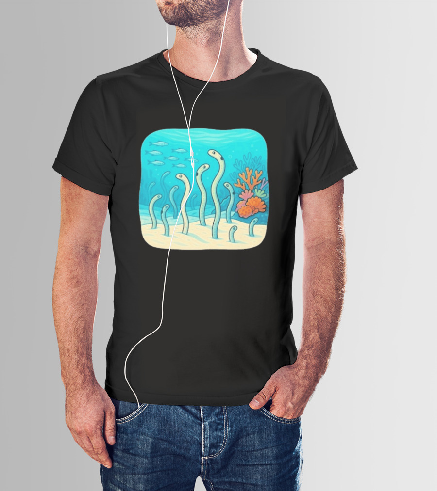 Garden Eels Reef Hawaii With Colorful Coral And Tropical Fish T-Shirt