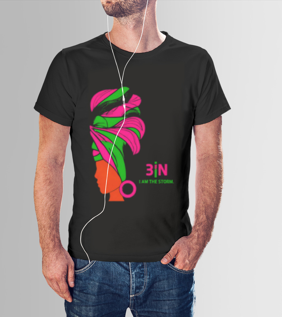 3In I Am The Storm Black Woman Headwrap Lashing Enerol T-Shirt