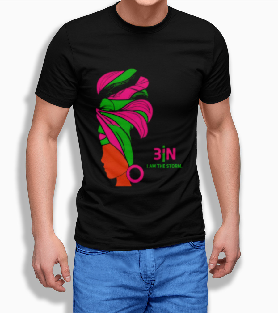 3In I Am The Storm Black Woman Headwrap Lashing Enerol T-Shirt