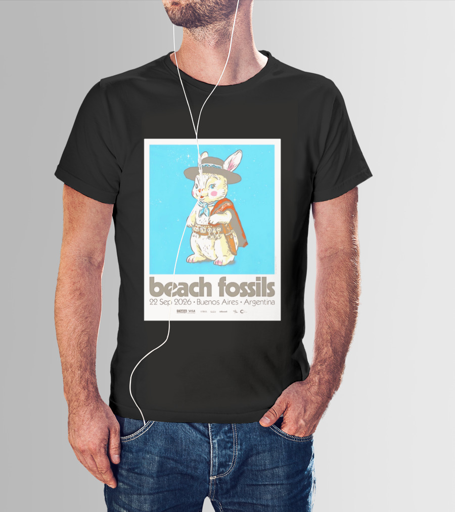 Beach Fossils 22 Sep 2026 Rabbit Poncho Buenos Aires Argentina T-Shirt