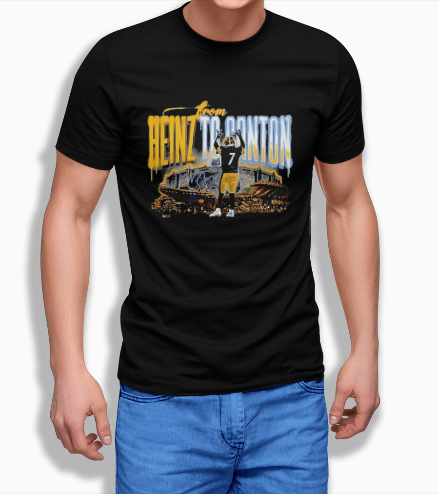 Ben Roethlisberger From Heinz To Canton Pittsburgh Steelers Journey #7 T-Shirt