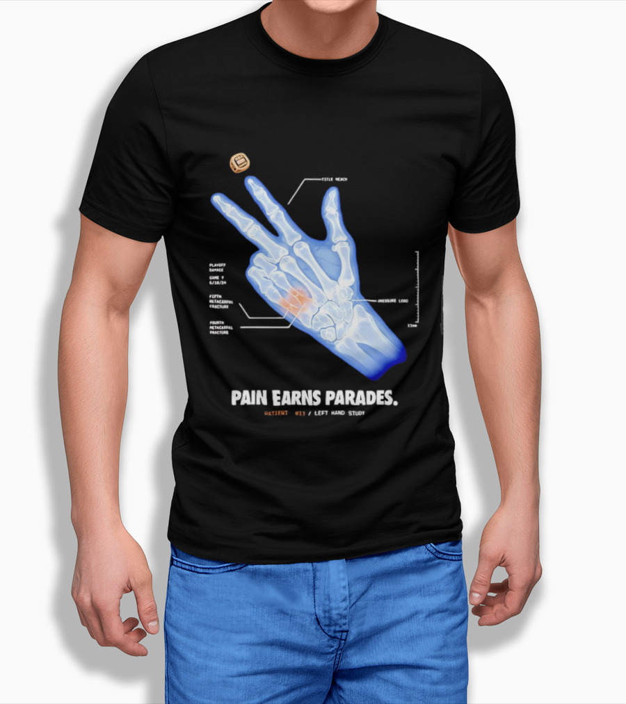 Pain Earns Parades X Ray Left Hand Study Detailed Anatomy T-Shirt