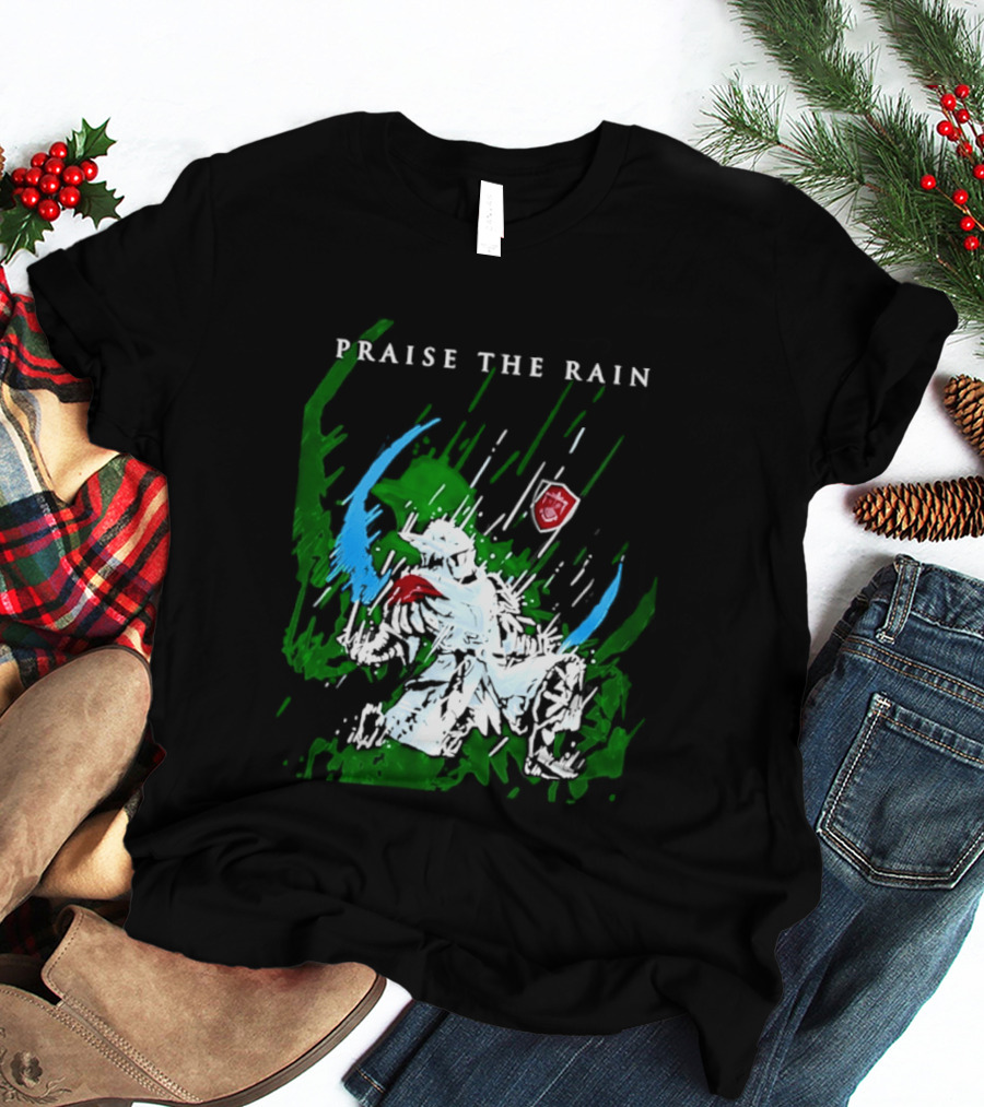 Praise The Rain Warrior Energetic Green And Blue Splash T-Shirt