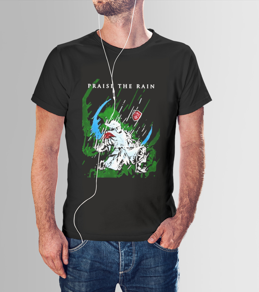 Praise The Rain Warrior Energetic Green And Blue Splash T-Shirt
