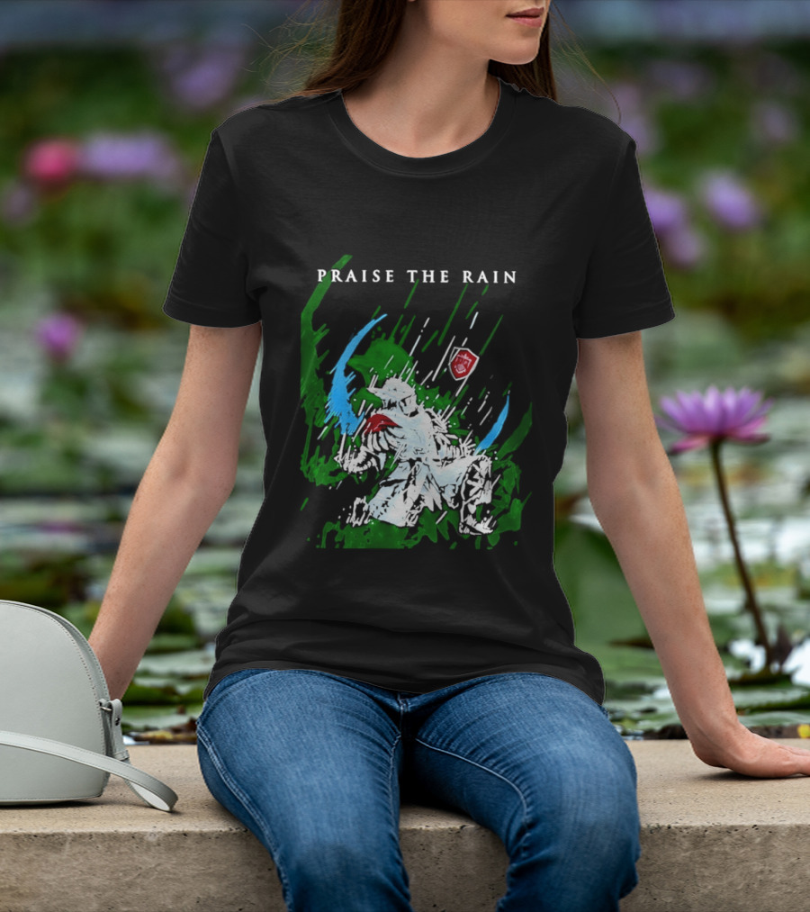 Praise The Rain Warrior Energetic Green And Blue Splash T-Shirt
