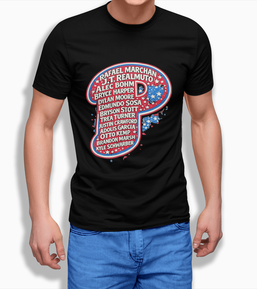 Rafael Marchan JT Realmuto Alec Bohm Bryce Harper Philadelphia Phillies T-Shirt