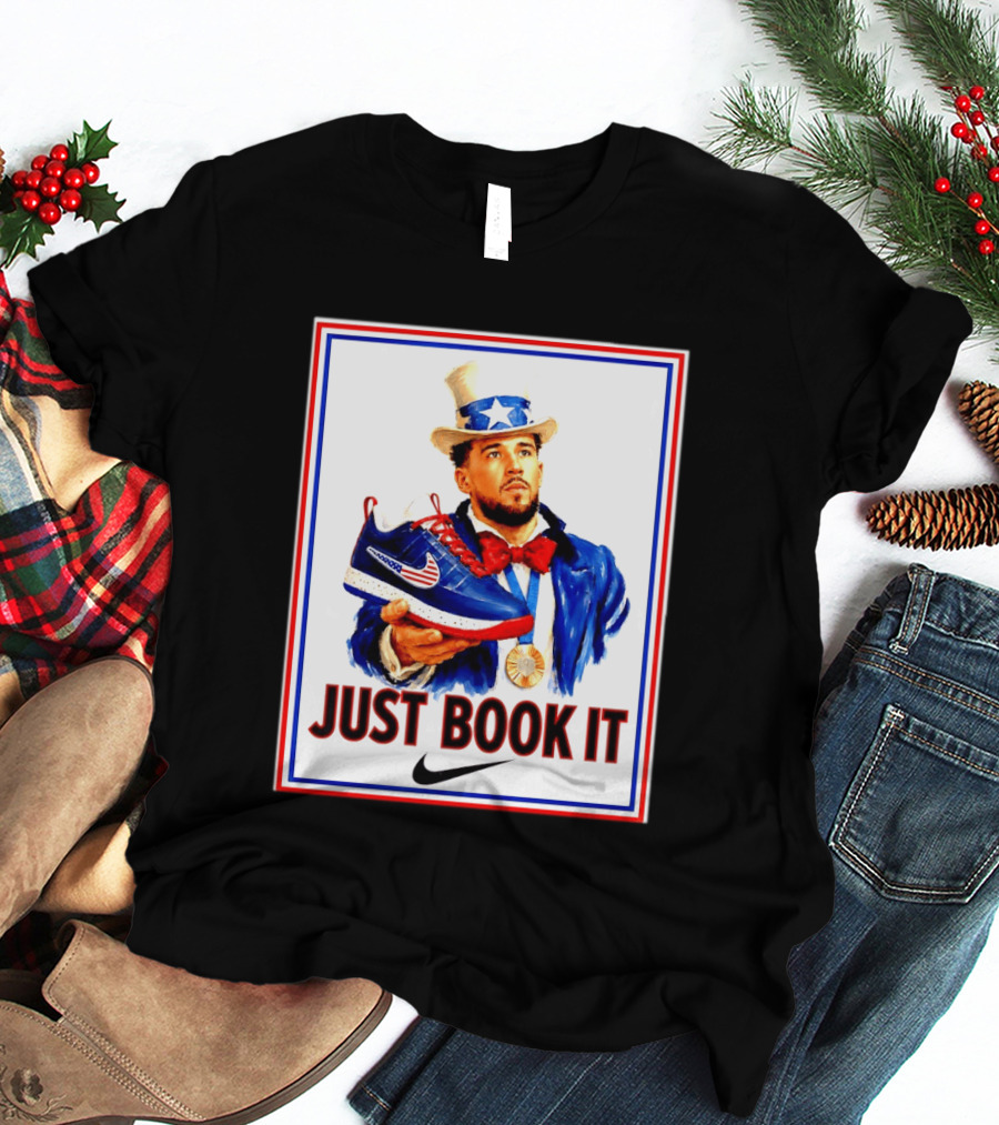 Just Book It Devin Booker Uncle Sam Gold Medal Nike Sneaker T-Shirt