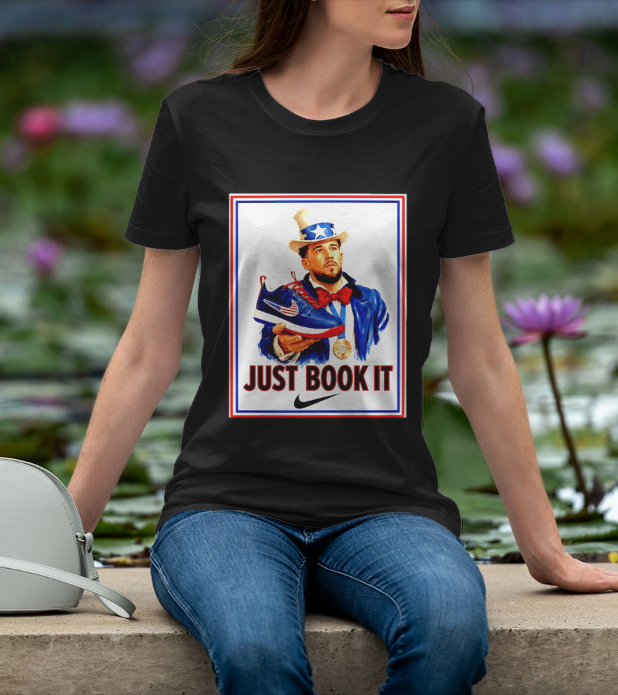 Just Book It Devin Booker Uncle Sam Gold Medal Nike Sneaker T-Shirt
