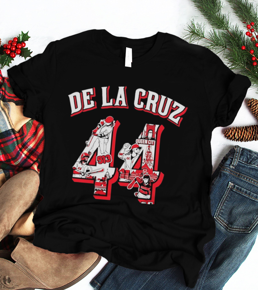 De La Cruz 44 Queen City 513 Cincinnati Reds MLB T-Shirt