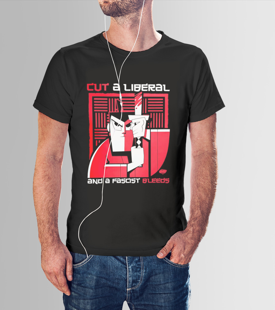 Samurai Jack Cut A Liberal And A Fascist Bleeds Political Art Image T-Shirt