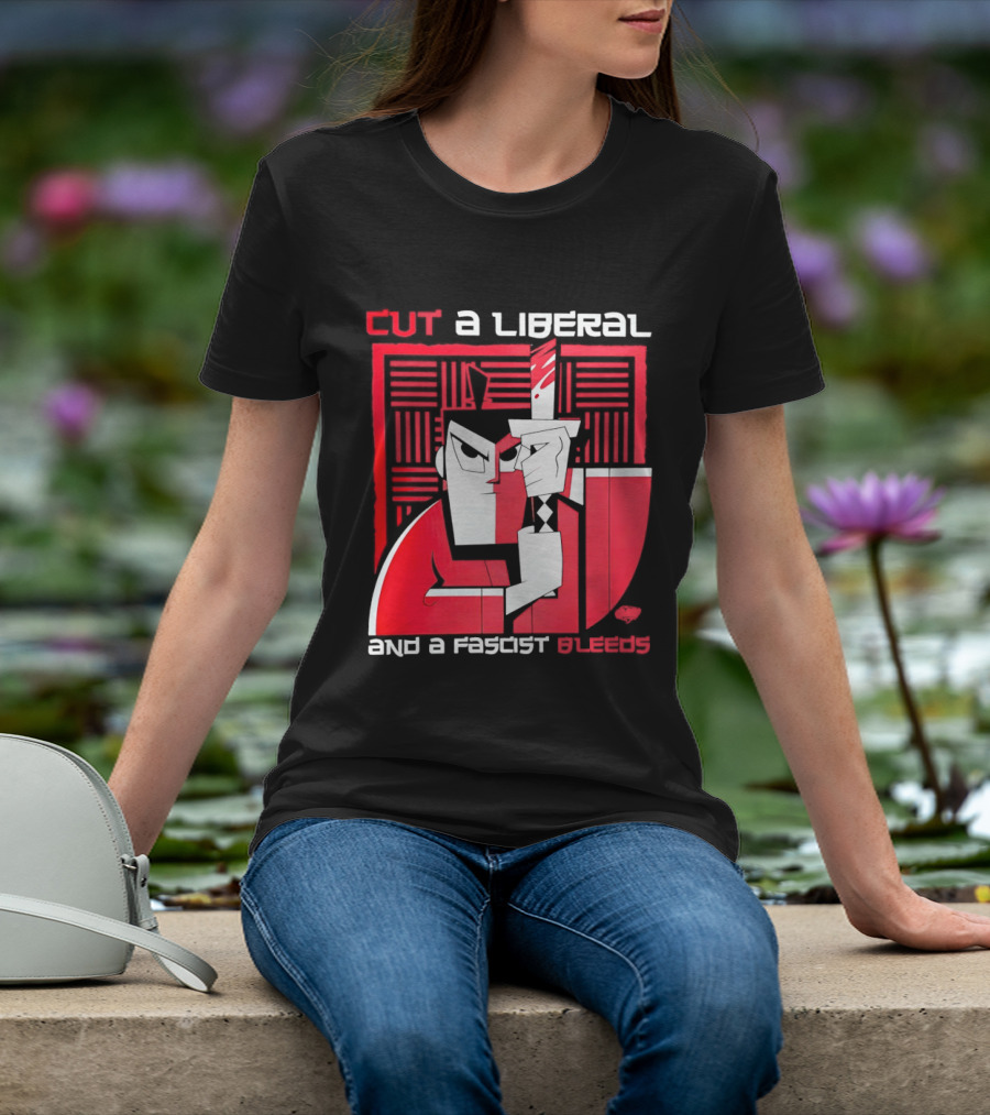 Samurai Jack Cut A Liberal And A Fascist Bleeds Political Art Image T-Shirt