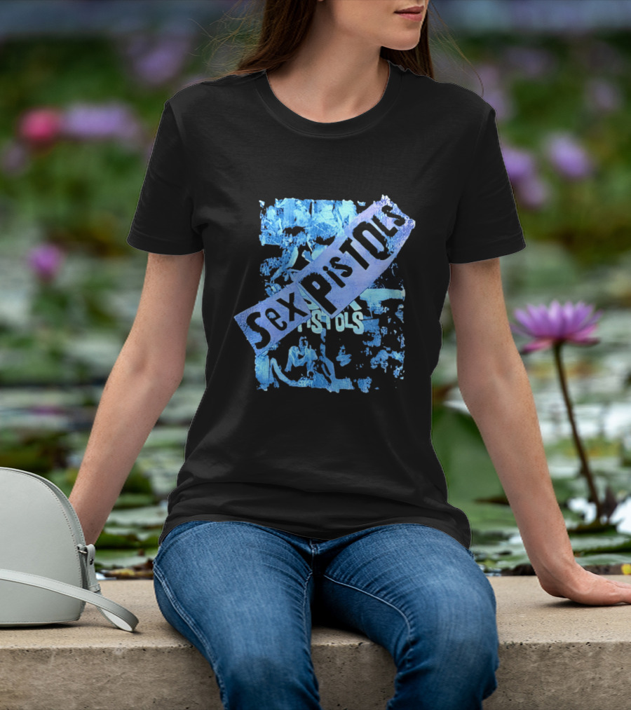 Sex Pistols Distressed Blue Photo Collage T-Shirt