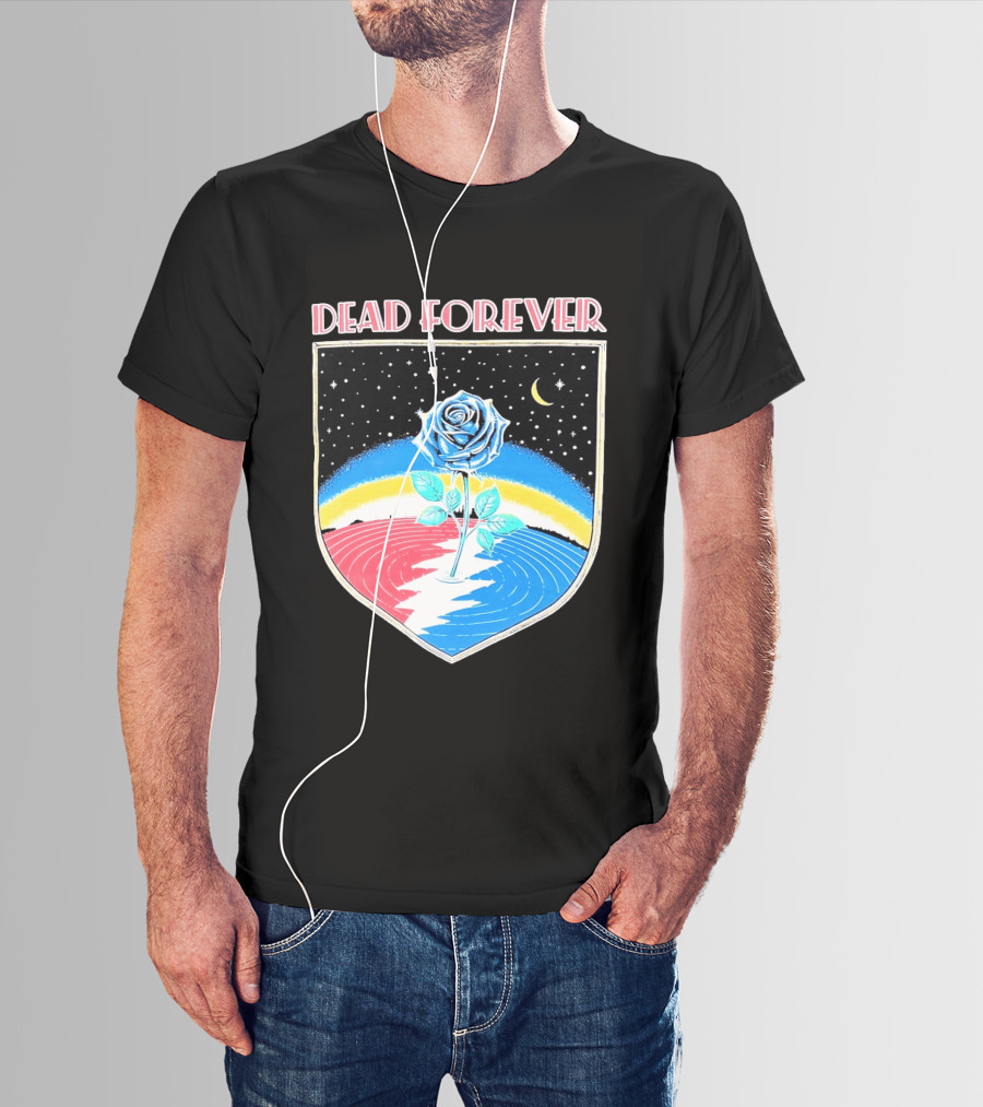 Grateful Dead Forever Rose Skull Rainbow Night Sky Moon Dead60 T-Shirt