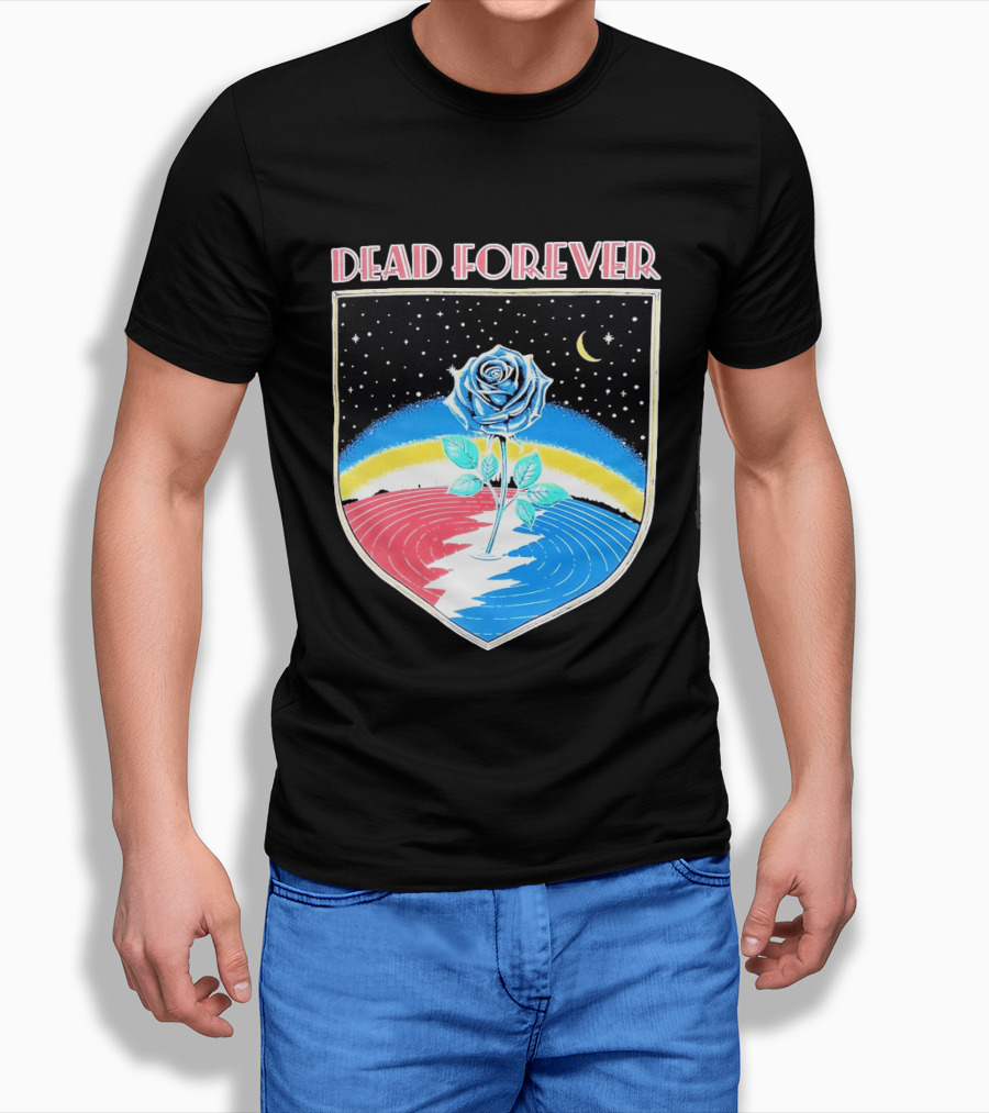 Grateful Dead Forever Rose Skull Rainbow Night Sky Moon Dead60 T-Shirt