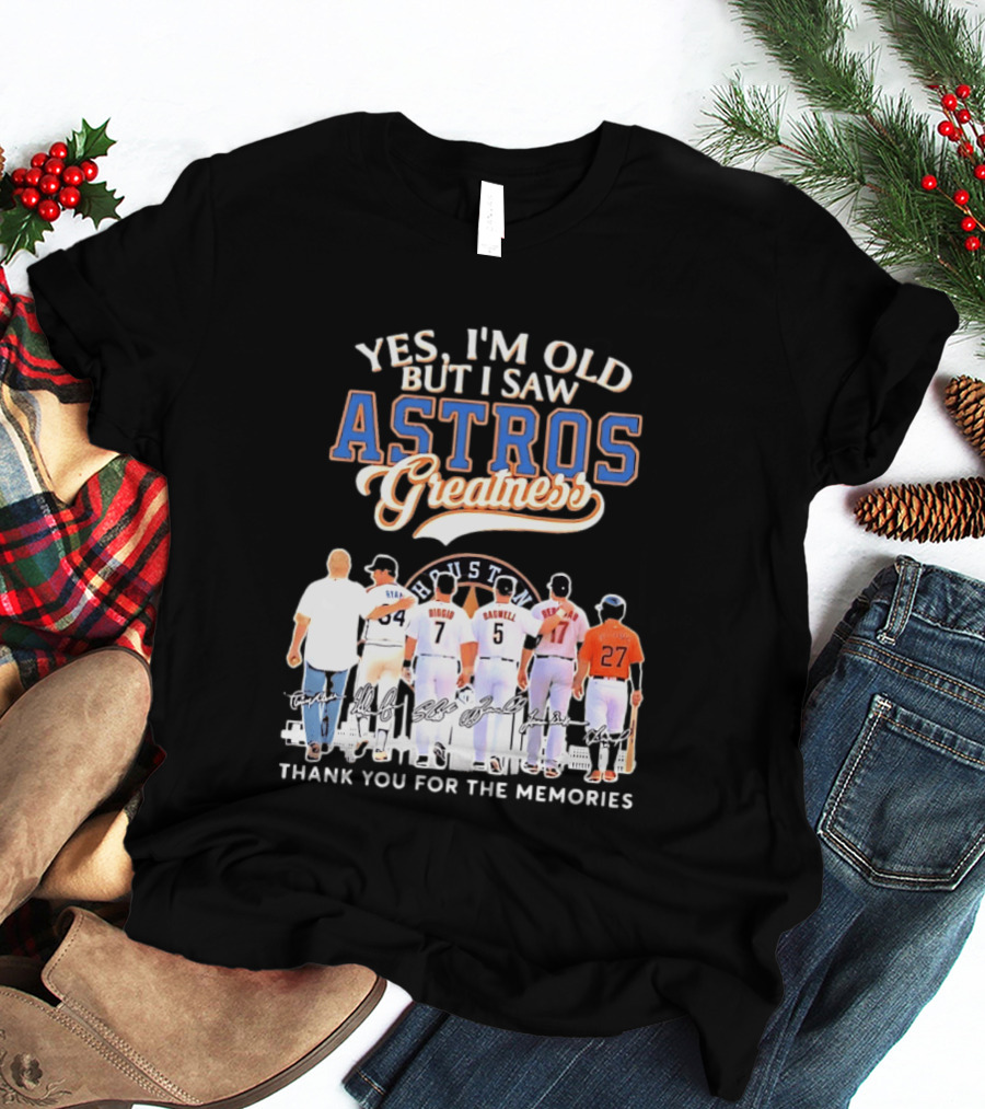 Yes I'm Old But I Saw Astros Greatness Ryan Biggio Bagwell Beltran Thank You For The Memories T-Shirt