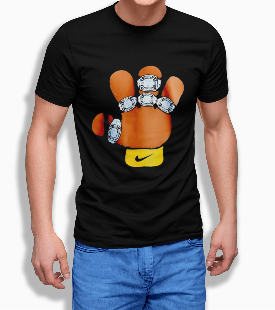 Kobe Bryant 5X World Champions Rings Nike Wristband T-Shirt