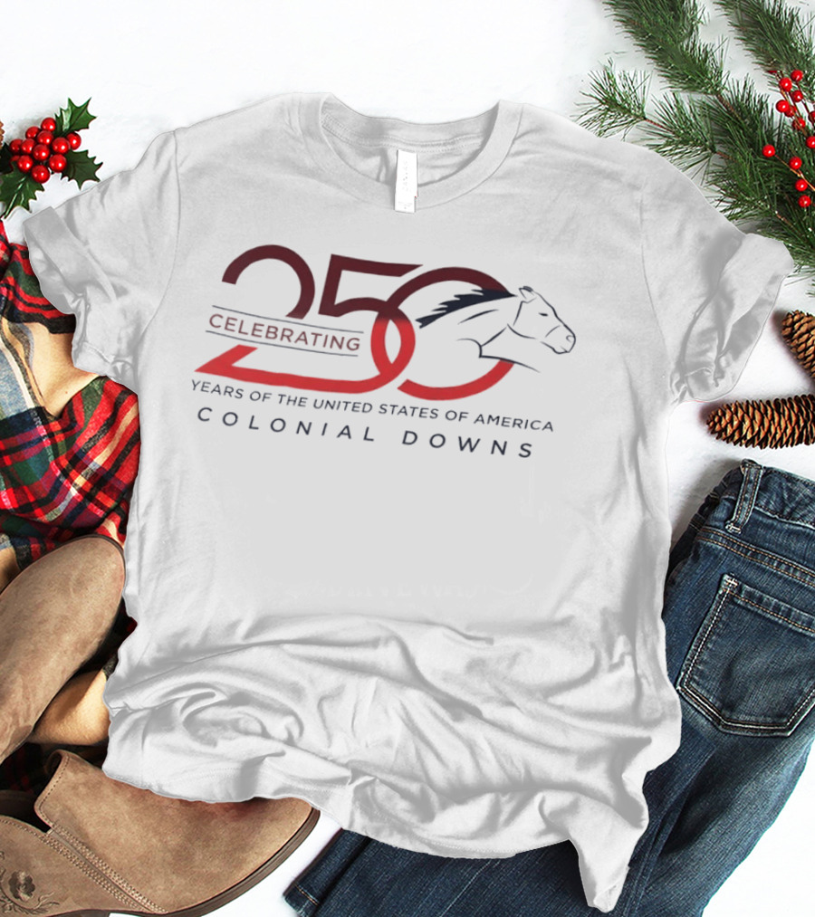 250 Celebrating Years Of The United States Of America Colonial Downs Horse Racing T-Shirt