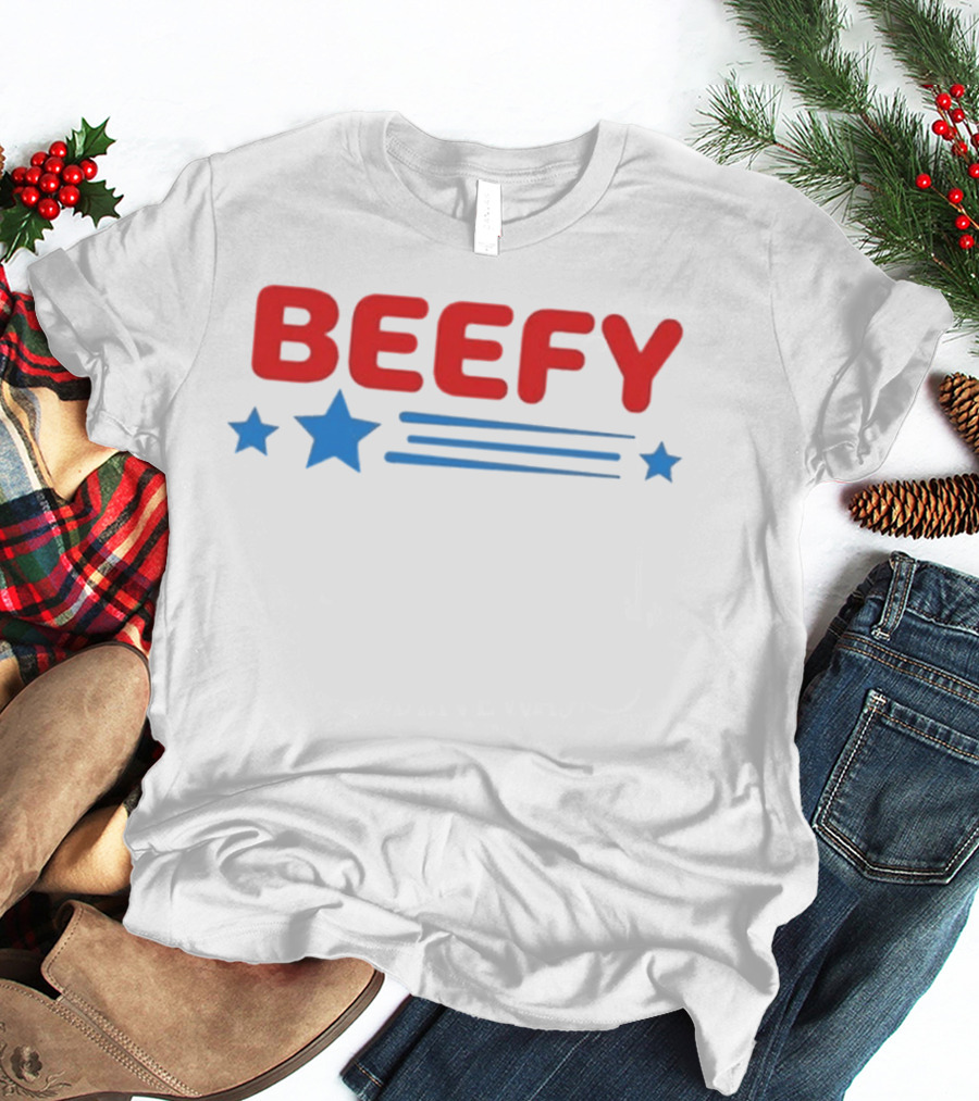 Beefy Star Gay Blue Stars Red T-Shirt
