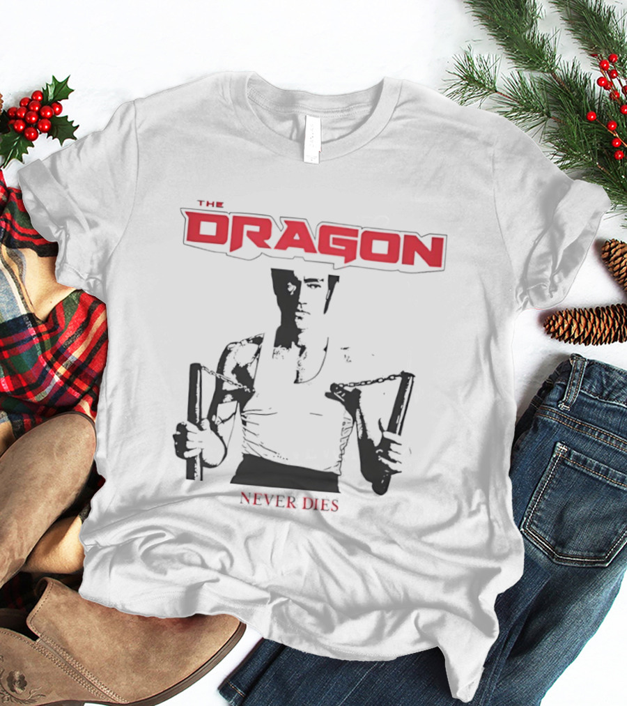 The Dragon Never Dies Bruce Lee Nunchaku T-Shirt