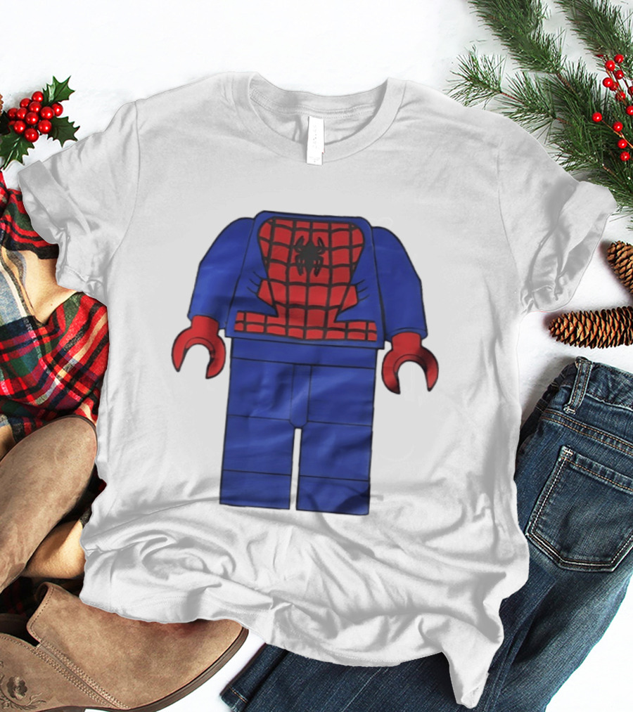 Lego Spider Man Minifigure Marvel Super Hero Iconic Costume Red And Blue Suit T-Shirt