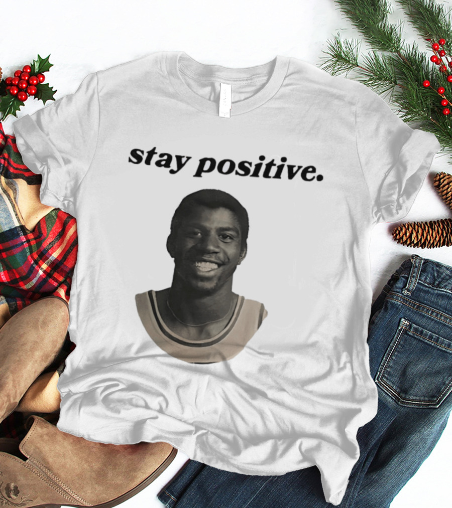 Magic Johnson Stay Positive Los Angeles Lakers T-Shirt