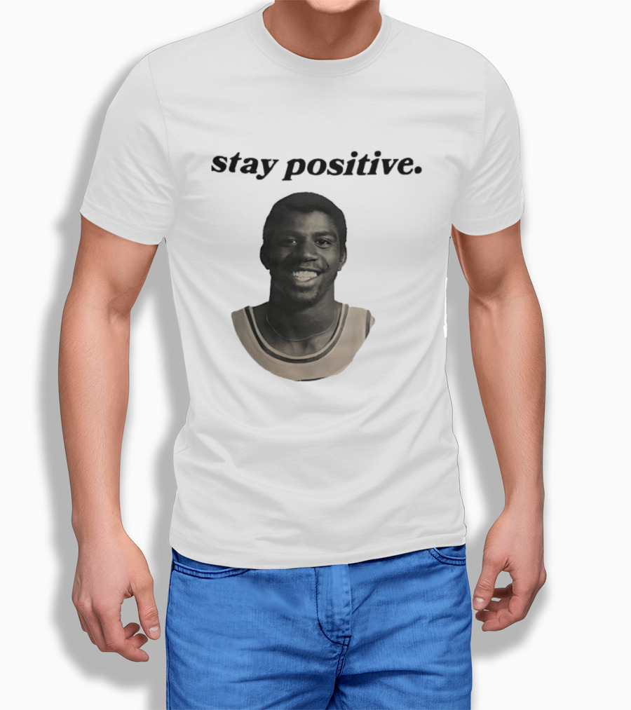 Magic Johnson Stay Positive Los Angeles Lakers T-Shirt