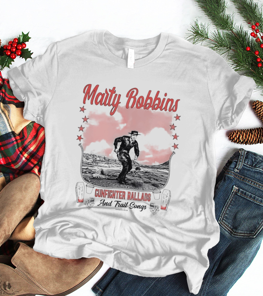 Marty Robbins Gunfighter Ballads And Trail Songs Cowboy Western Scene T-Shirt