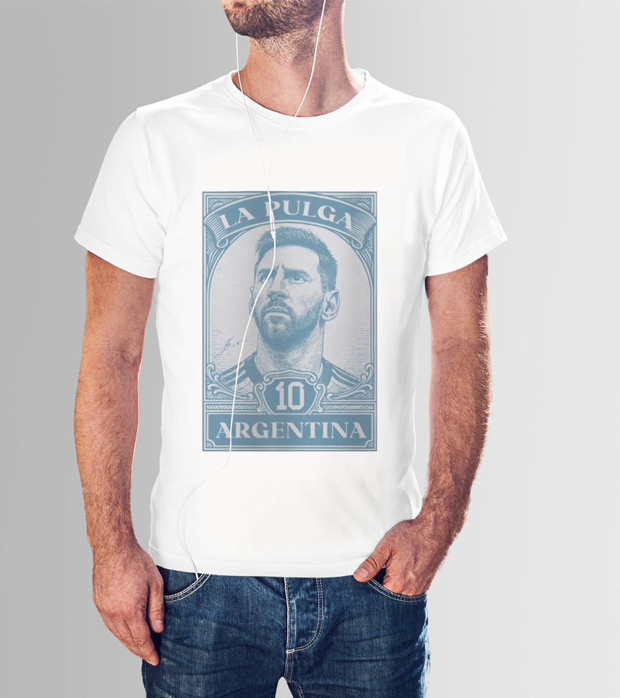 La Pulga Argentina 10 Stamp Messi T-Shirt