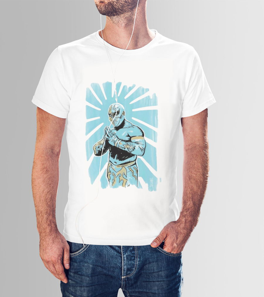 Místico Lucha Libre Wrestler CMLL Wrestling Masked Starburst T-Shirt