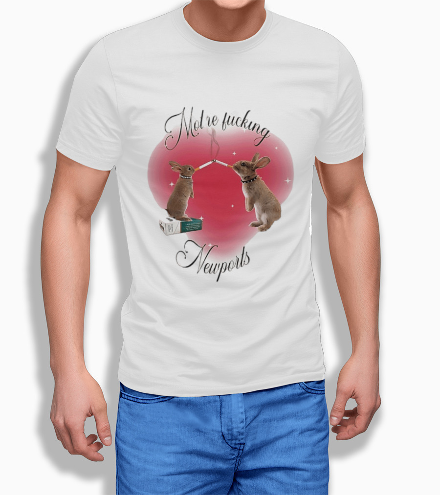 Motherfucking Newports Rabbits Smoking Cigarettes T-Shirt