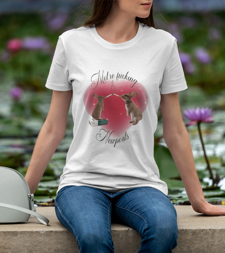 Motherfucking Newports Rabbits Smoking Cigarettes T-Shirt