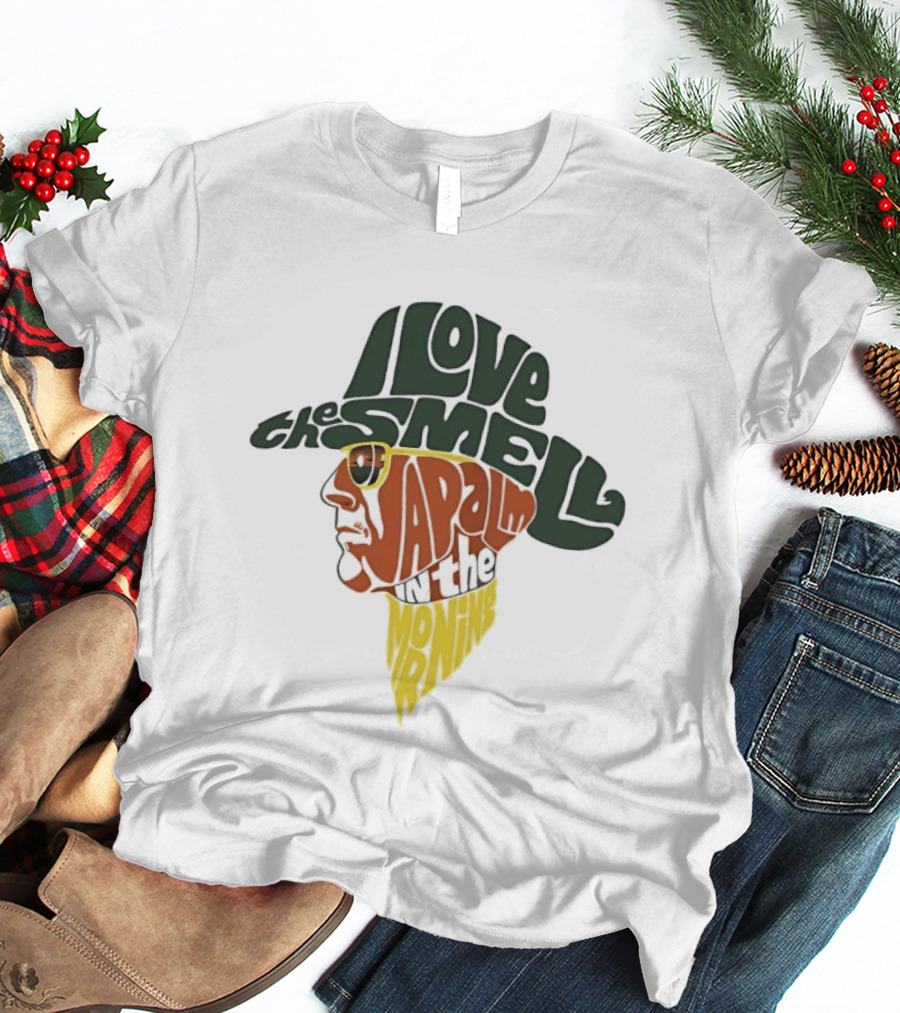 I Love The Smell Of Napalm In The Morning Cowboy Head Shape T-Shirt