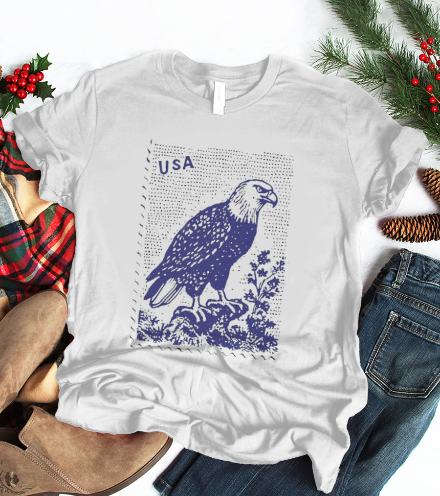 USA Bald Eagle Stamp Patriotic T-Shirt