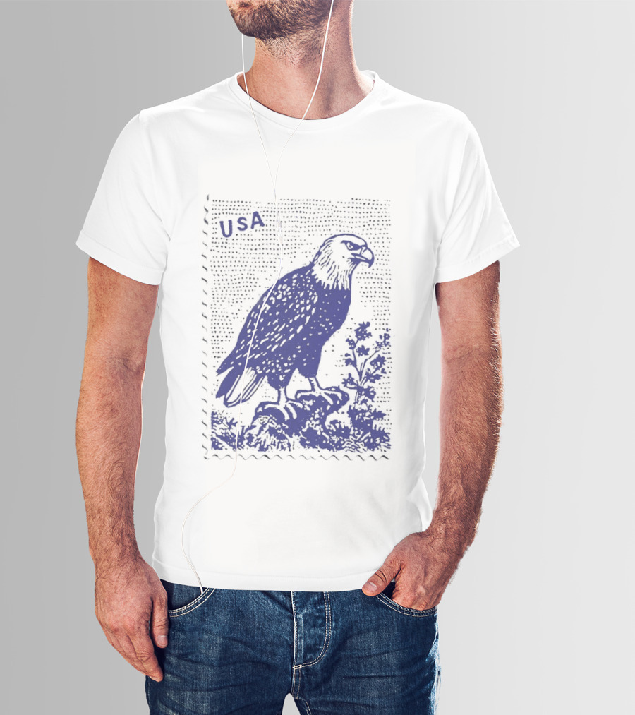 USA Bald Eagle Stamp Patriotic T-Shirt