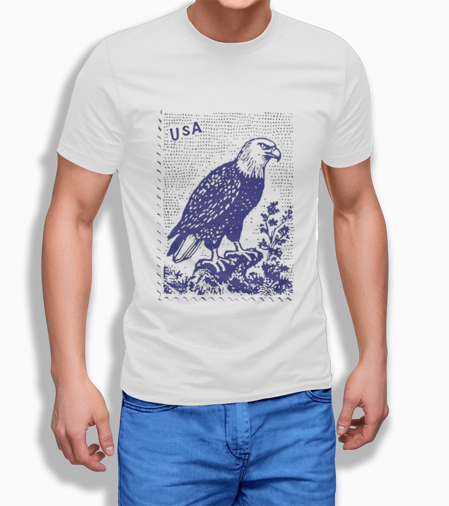 USA Bald Eagle Stamp Patriotic T-Shirt