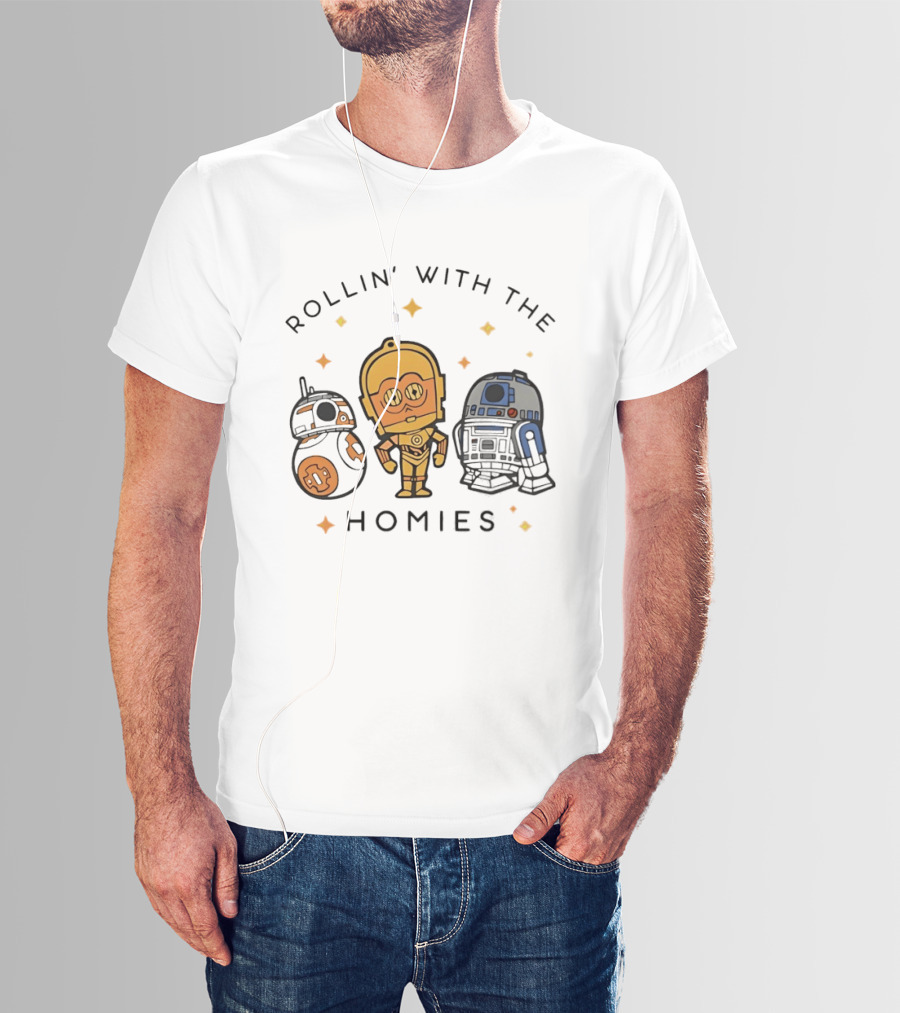 BB 8 C 3PO R2 D2 Rollin' With The Homies T-Shirt