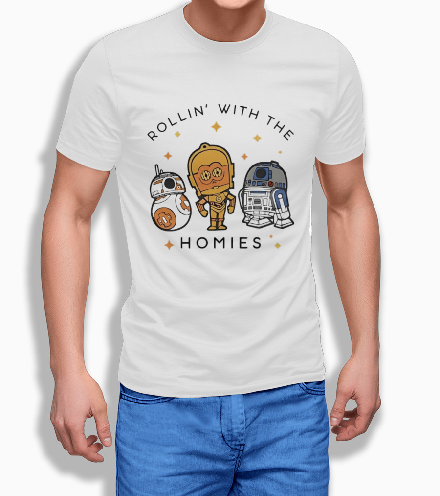BB 8 C 3PO R2 D2 Rollin' With The Homies T-Shirt