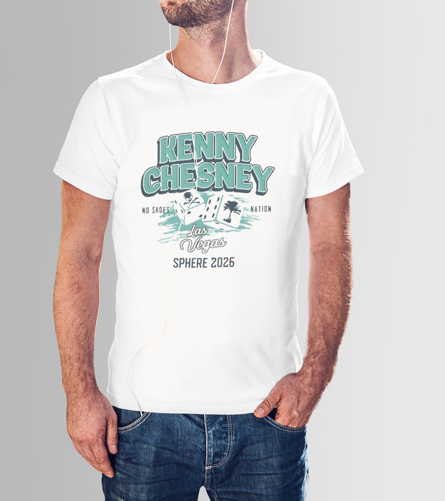 Kenny Chesney No Shoes Nation Las Vegas Sphere 2026 Poker Dice T-Shirt