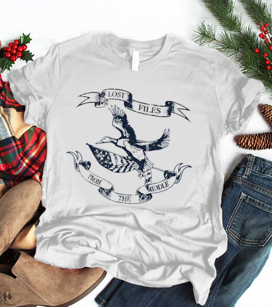 Lost Files From The Middle Duck American Flag T-Shirt