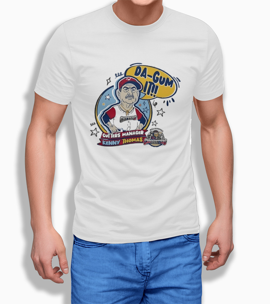 Cutters Manager Kenny Thomas Da Gum It Baseball T-Shirt