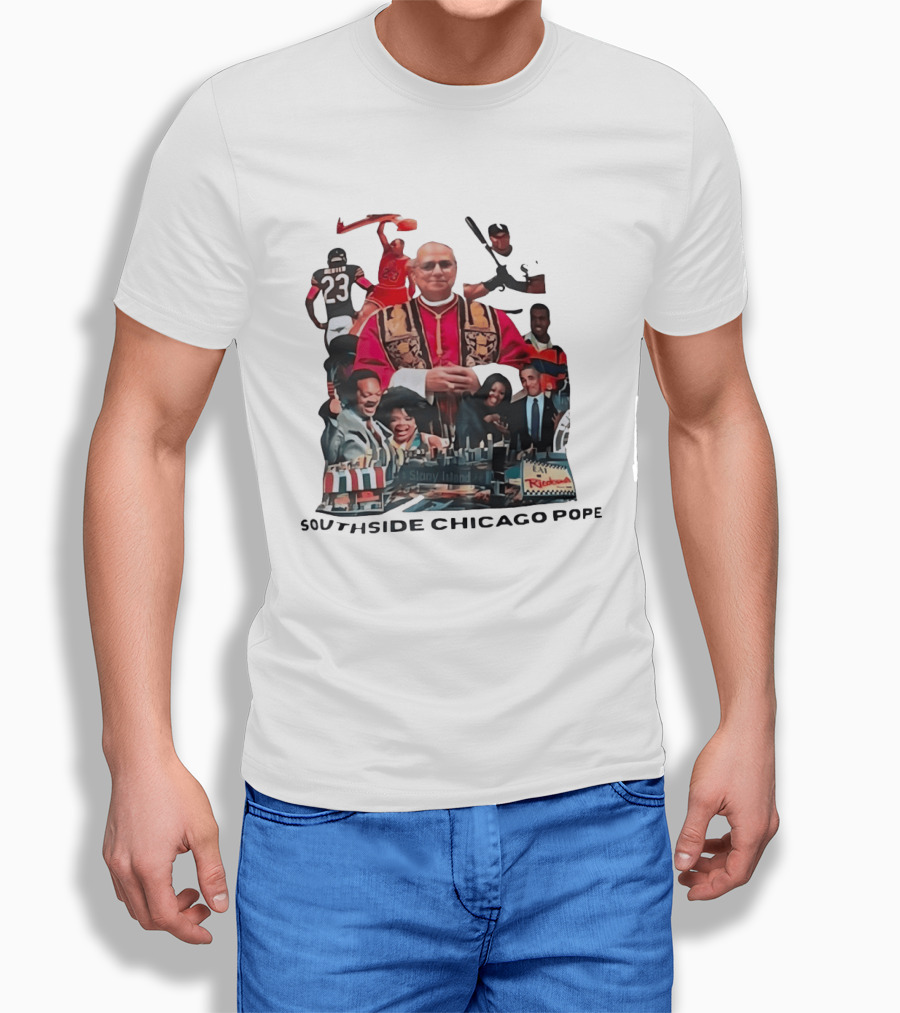 Southside Chicago Pope Michael Jordan Barack Obama City Collage T-Shirt