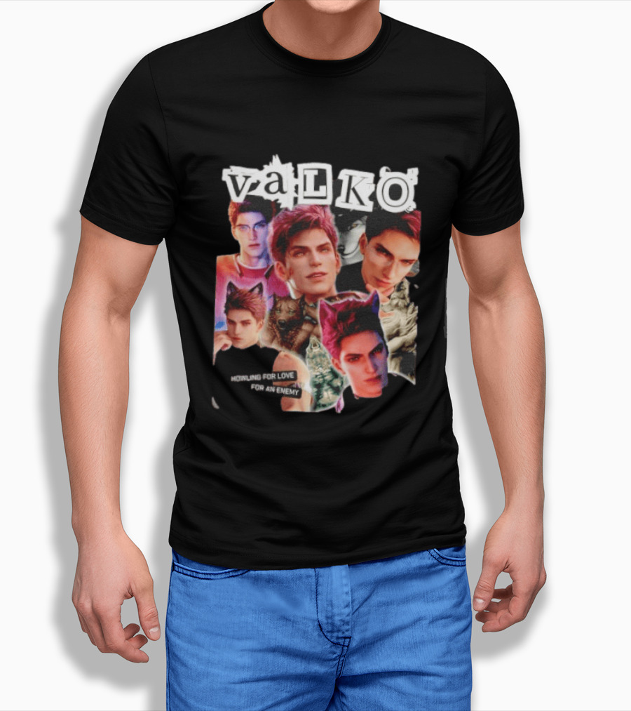 Valko Howling For Love For An Enemy Collage Wild Wolf Aesthetic T-Shirt