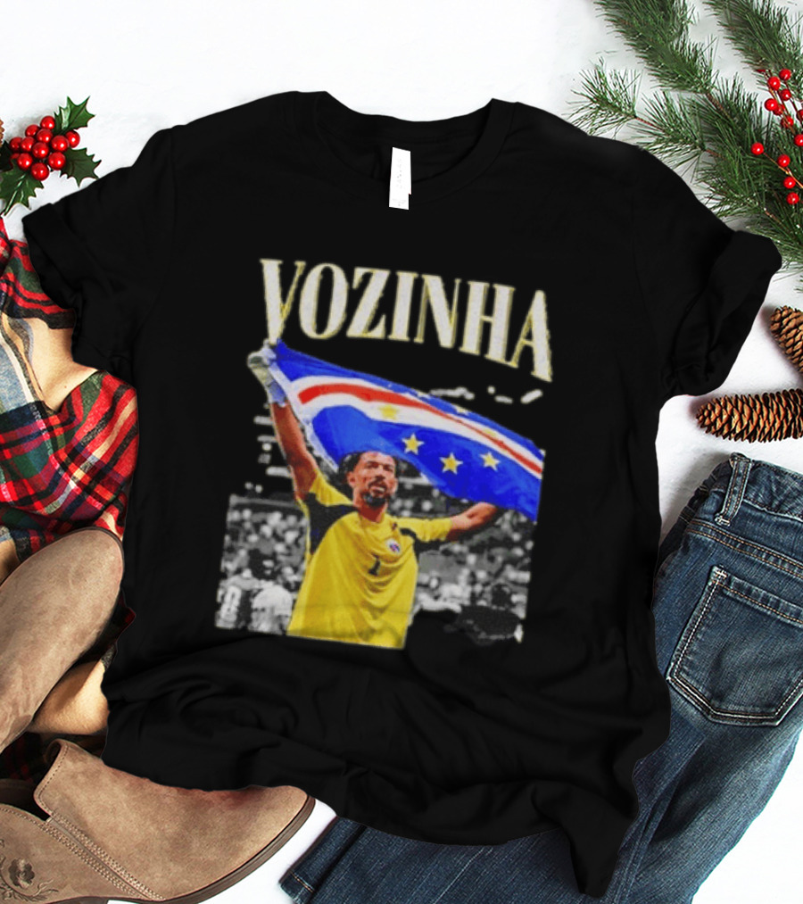 Vozinha Cape Verde Flag Celebration Football Team Player T-Shirt