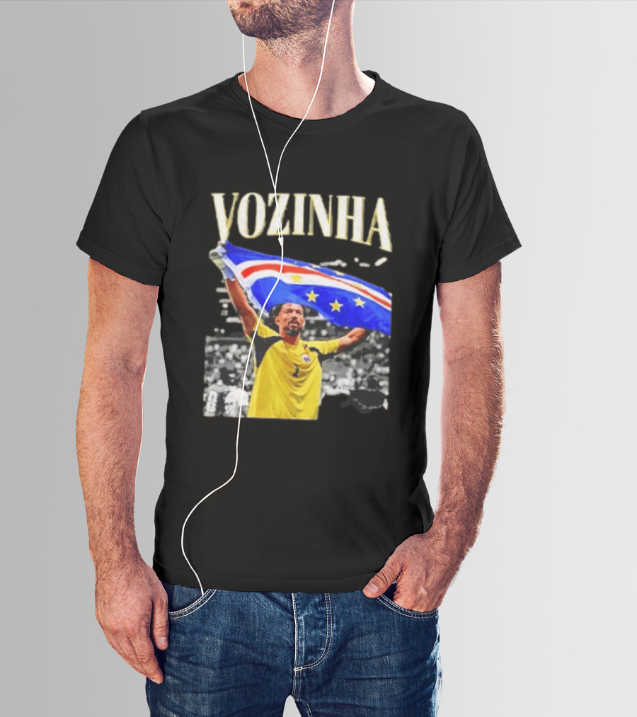 Vozinha Cape Verde Flag Celebration Football Team Player T-Shirt