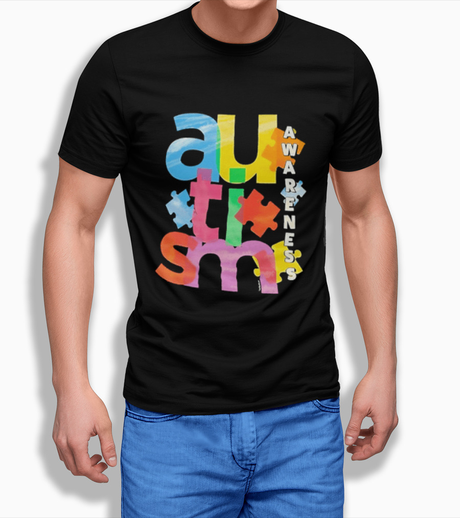 Autism Awareness Puzzle Colorful Letters And Pieces T-Shirt