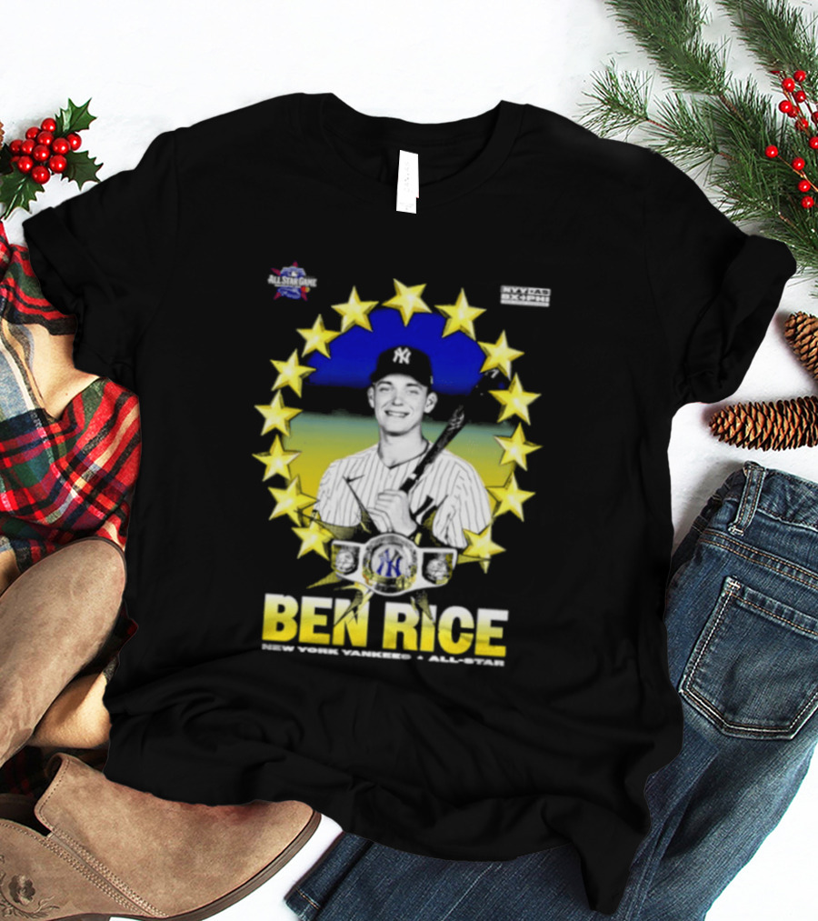 Ben Rice New York Yankees All Star Baseball Player MLB Stars T-Shirt