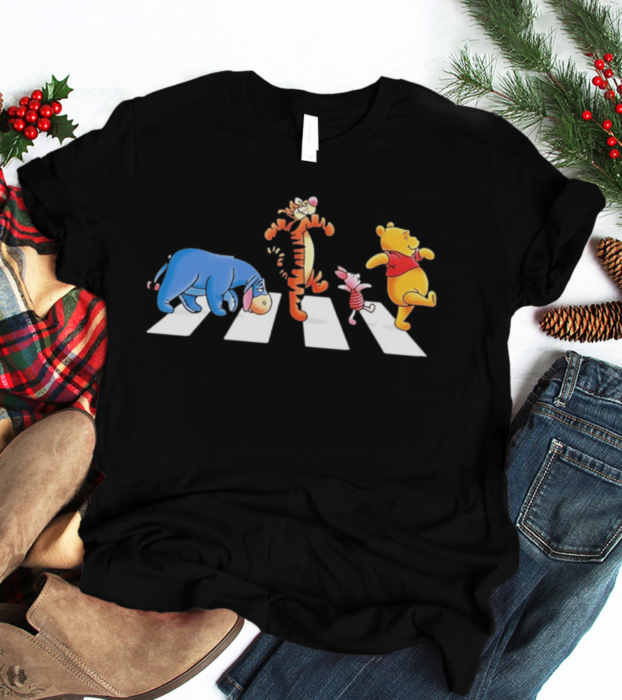 Eeyore Tigger Piglet Pooh Crossing Abbey Road Iconic Scene T-Shirt