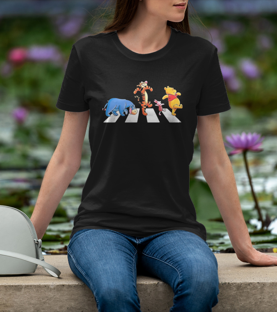 Eeyore Tigger Piglet Pooh Crossing Abbey Road Iconic Scene T-Shirt